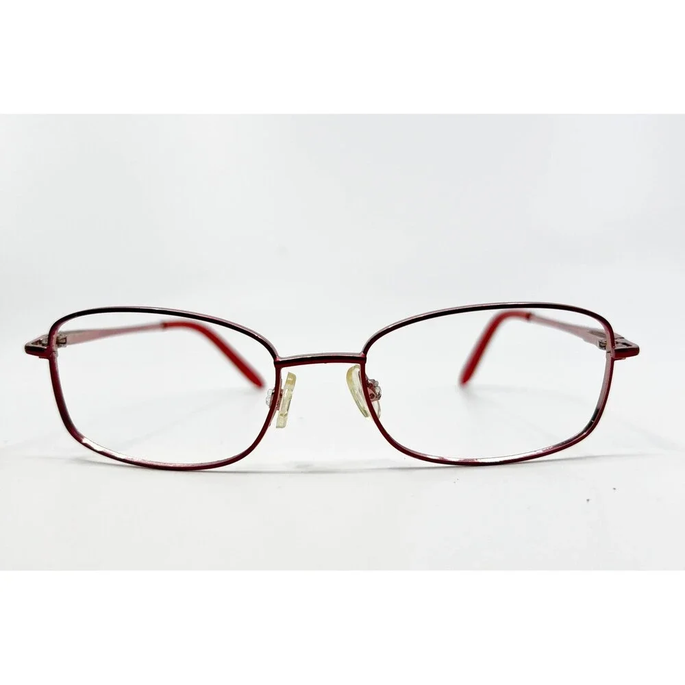 Genevieve Eyeglasses Women Burgundy Pink Holly Rectangular Frames 54-19-140